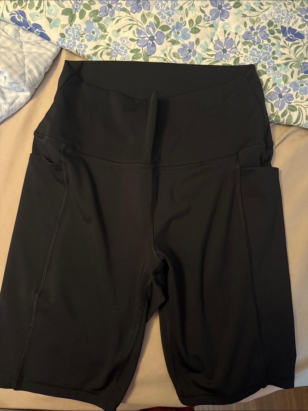 Spyder Black High-Waist Bike Shorts with Side Pockets